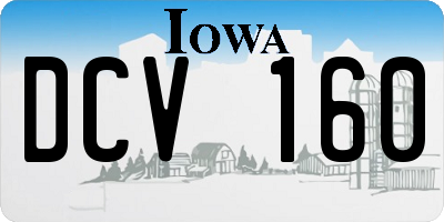 IA license plate DCV160
