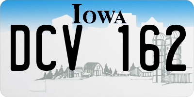 IA license plate DCV162