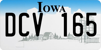 IA license plate DCV165