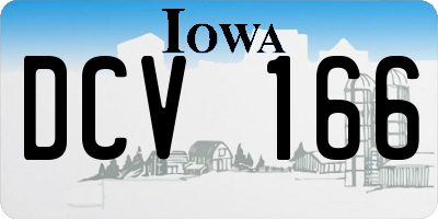 IA license plate DCV166