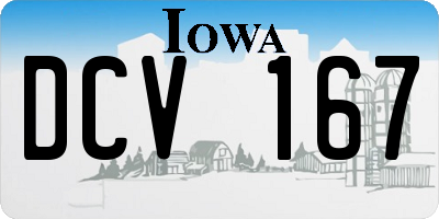 IA license plate DCV167
