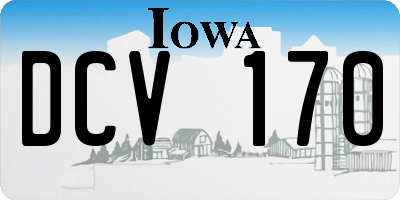 IA license plate DCV170