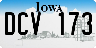 IA license plate DCV173