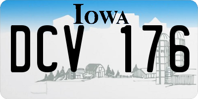 IA license plate DCV176