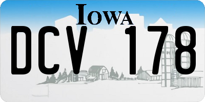 IA license plate DCV178