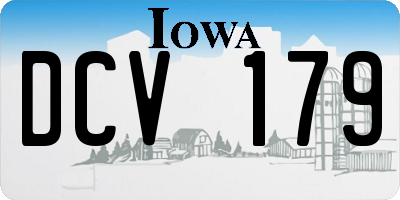 IA license plate DCV179
