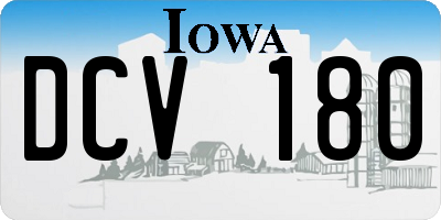 IA license plate DCV180