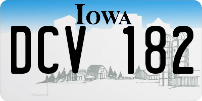 IA license plate DCV182