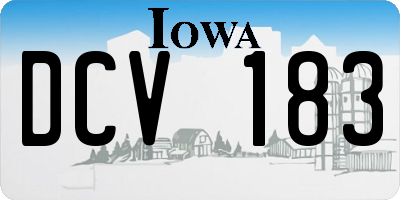 IA license plate DCV183