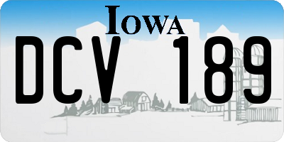 IA license plate DCV189