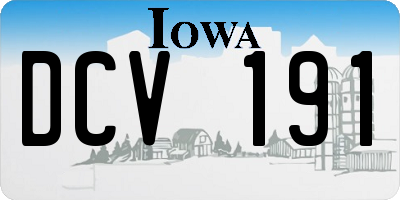 IA license plate DCV191