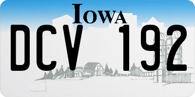 IA license plate DCV192