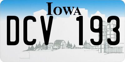 IA license plate DCV193