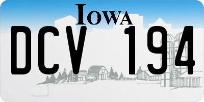 IA license plate DCV194