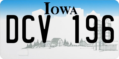 IA license plate DCV196
