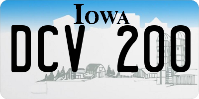IA license plate DCV200