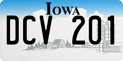 IA license plate DCV201