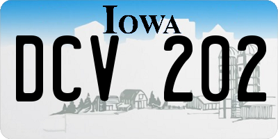 IA license plate DCV202