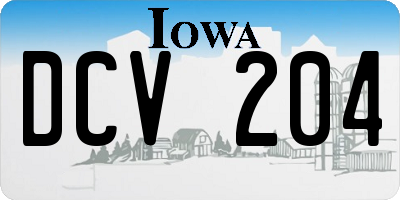 IA license plate DCV204