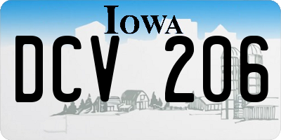 IA license plate DCV206