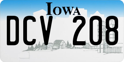 IA license plate DCV208