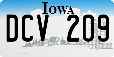 IA license plate DCV209