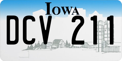 IA license plate DCV211
