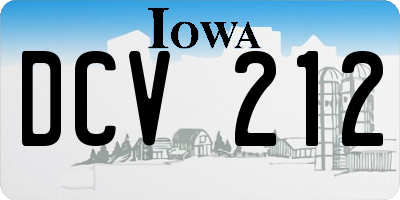 IA license plate DCV212