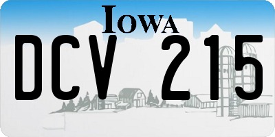 IA license plate DCV215