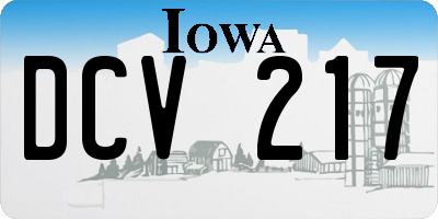 IA license plate DCV217