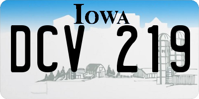 IA license plate DCV219