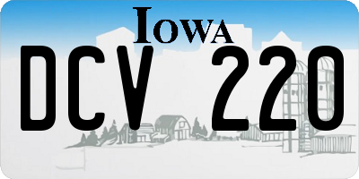 IA license plate DCV220
