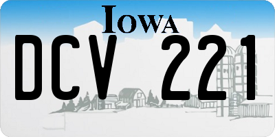 IA license plate DCV221