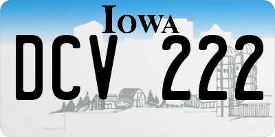 IA license plate DCV222