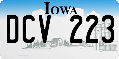 IA license plate DCV223