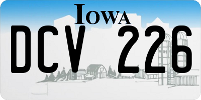 IA license plate DCV226