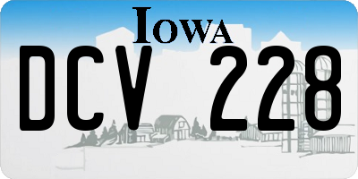 IA license plate DCV228