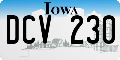 IA license plate DCV230