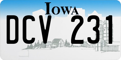 IA license plate DCV231