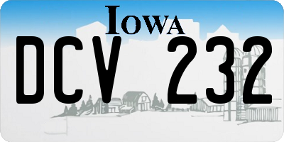 IA license plate DCV232