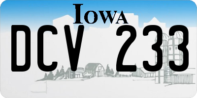 IA license plate DCV233