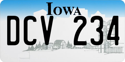 IA license plate DCV234
