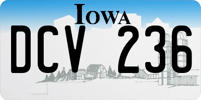 IA license plate DCV236