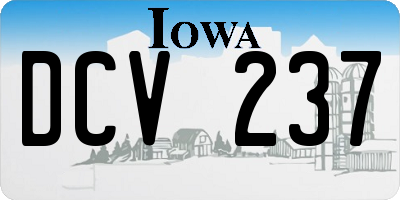 IA license plate DCV237