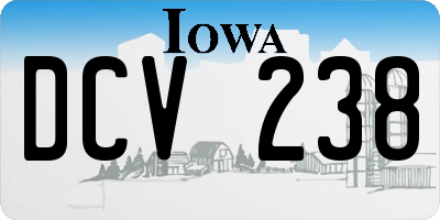 IA license plate DCV238