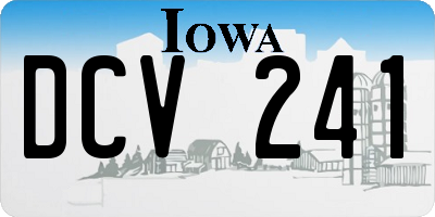 IA license plate DCV241