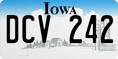 IA license plate DCV242