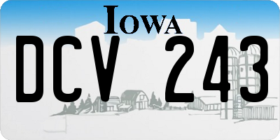 IA license plate DCV243