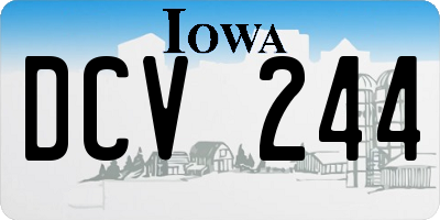 IA license plate DCV244