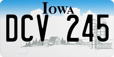 IA license plate DCV245